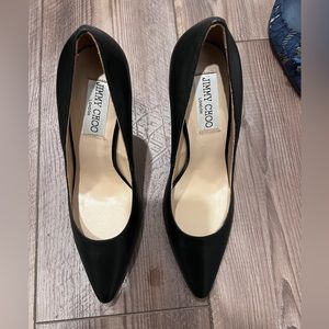 Authentic Jimmy Choo Black Leather 100MM High Heel